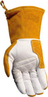 Caiman Premium Goat Grain TIG/Multi-Task Welding Gloves, Split Cowhide Back, 4-Inch Extended Cuff, White/Gold, X-Large