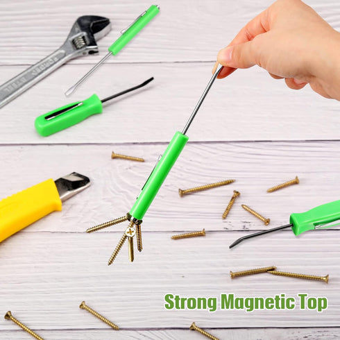 Zhehao 8 Pieces Pocket Magnetic Screwdriver Set - Mini Slotted Head with Pry Bar for Home and Office Repairs.