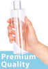 JUVITUS 12 oz Clear PET Plastic Bottles with Silver Disc Cap, Professional Cylinder, 12 Pack