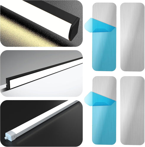SULIKJHUI 10pcs Counter Adhesive Metal Plate, Metal Strips With Adhesive Backing for Under Cabinet Lights Mount, Sticky