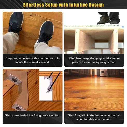Squeaky Wood Relief Floor Repair Kit, 6 Pcs for 5/8 inch or Thicker Subfloor, Eliminates Squeaky Floor Sounds without