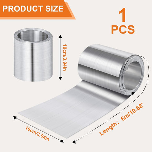 4'' x 20' Aluminum Flashing Roll - 0.2mm Thickness Roof Flashing, Metal Roof Panels for Sealing Windows, Doors, Shed