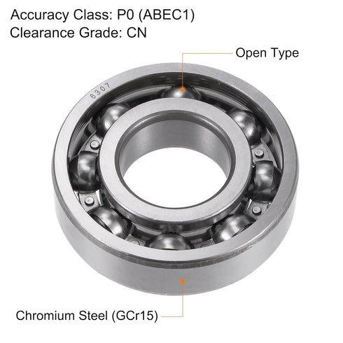 TOP-VIGOR 1Pcs 6307 Deep Groove Ball Bearings Z1, 35mm x 80mm x 21mm, Chrome Steel Skateboard Bearings