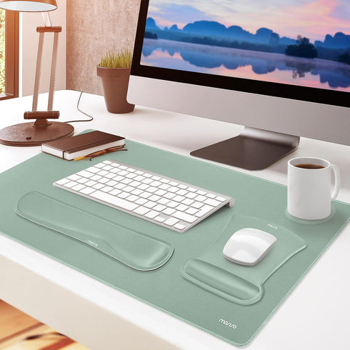 MOSISO Keyboard Mouse Pad Set, Large Gaming Mouse Pad & Wrist Rest, Ergonomic Non-Slip Mousepad with Memory Foam