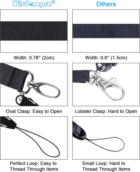 Wisdompro Office Lanyard, 3 Pack - 23 inch Quick Release Neck Strap with Detachable Buckle for Keys, ID Badges, Cell