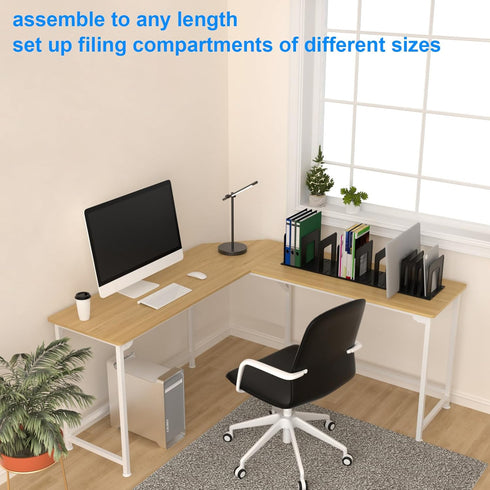 LuluEasy Adjustable Vertical File Sorter Sturdy Plastic Expandable Upright File Holder, Desktop Binder Organizer