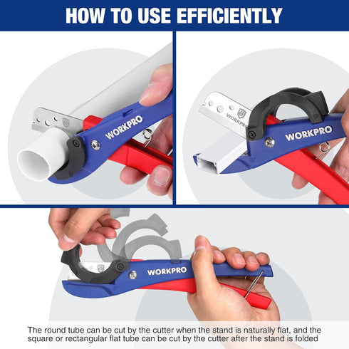 WORKPRO PEX Cutter with Sharp Blades, Tubing Cutter for PPR, PE, PP, Rubber Hoses, 1/8"-1-5/8" Cutting Capacity