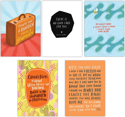 Em & Friends Empathy Postcard Book - 20 Postcards (2 Each of 10 Styles), 5 x 7-inches