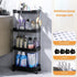 4-Layers Storage Rack Multi-functional Storage Cart Utility Rolling Storage Cart Trolley with Lockable Wheels Large