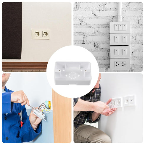 5pcs Surface Mount Outlet Box, 1 Gang Outlet Junction Box, ABS Electrical Enclosure Box