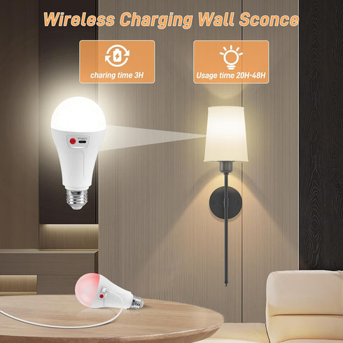 Set Dimmable Battery Operated Wall Sconce of Two, Sconces Wall Decor, Rechargeable Wall Lamp for Bedroom, Living Room