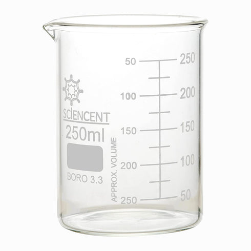 SCIENCENT Glass Beaker 250ml (Set of 6)