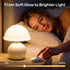 Cozy Dimmable Mushroom Table Lamp for Bedroom, Bedside Lamp with Glass Shade, Stepless Nightstand Lamp for Relaxing