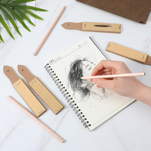 Yuomeaz 4PCS Pencils Sharpener Sandpaper Block for Drawing, Sketch Pencil Sharpener Sandpaper, Art Drawing Tool Pencil