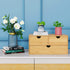 Wisuce Mini Bamboo Desk Organizer - 3 Drawer Tabletop Storage Box for Office and Home Supplies, No Assembly Required