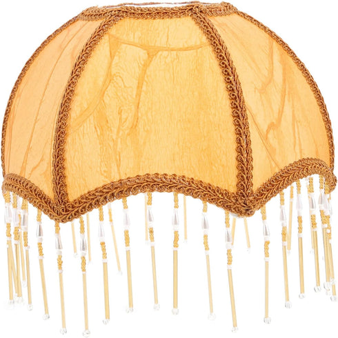 Retro Fabric Lampshade Tassel Trim E27 Pendant Shade for Table and Floor