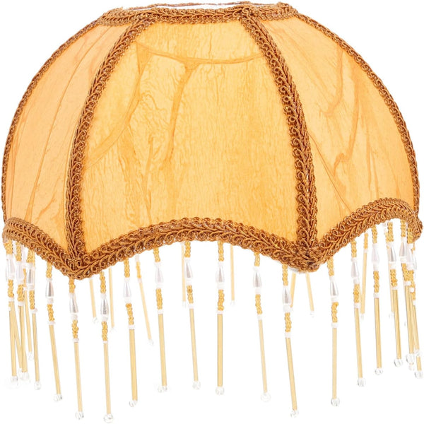 Retro Fabric Lampshade Tassel Trim E27 Pendant Shade for Table and Floor