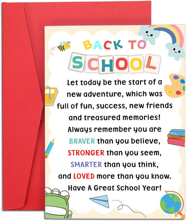 Frvyherz Back to School Card for Kids Students, First Day of School Card