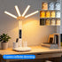 niccryle 3 Dimmable Led Desk Lamp with Clock Foldable Study Lamp Lighting Modes Table Lamp Eye Caring Reading Lamp