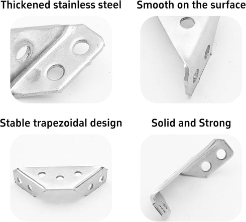 dosamll 20PCS Assembly(Thick:1.8mm) Metal Corner Brackets with Mounting Screws, Furniture Angle Connectors for Cabinet