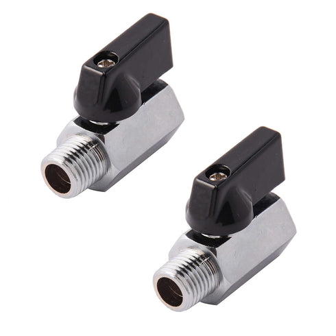 3/8" Brass Mini Ball Valve NPT Female x Male Shut-Off Valve (Pack of 2)
