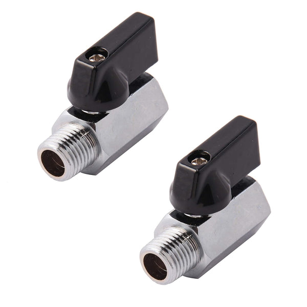 3/8" Brass Mini Ball Valve NPT Female x Male Shut-Off Valve (Pack of 2)