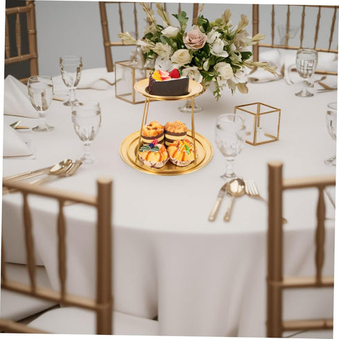 Double Layer Stainless Steel Seafood Display Rack Buffet Tray for Sashimi Oysters Fruit Desserts Stylish Space Saving