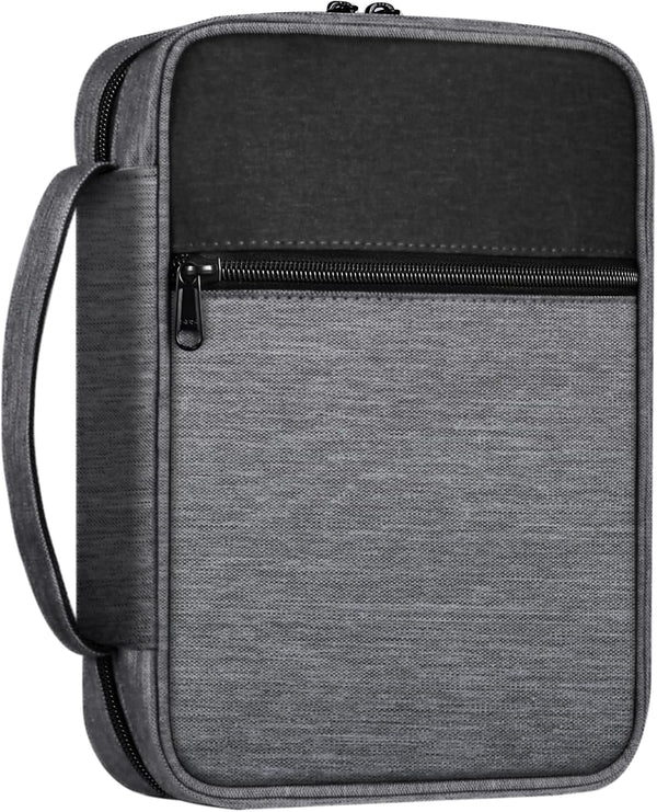 FINPAC Bible Cover, Carrying Book Case with Handle and Zippered Pocket, Protective Gift for Mother, Lady, Women, Men,