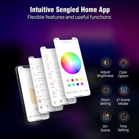Sengled 2M (6.56ft) 1400Lumens (E1G-G8E) Smart Zigbee Multicolor Light Strip, Base Kit, Hub Required, Also Compatible