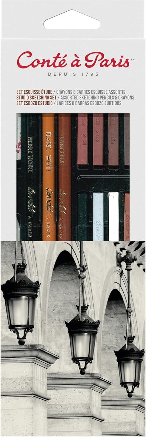 Cont Paris Studio Sketch Set, Pencils and Carrs Crayons, Assorted