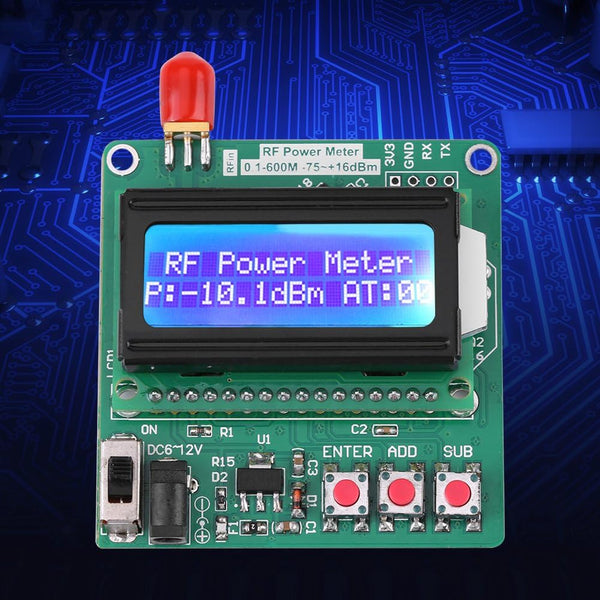 RF Power Meter, 1 600MHz Frequency Attenuation Meter with Digital LCD Display for RF Detection