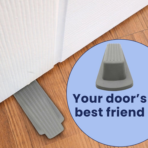 Door Stoppers for Bottom on Floors - for Carpet, Tile, Concrete & Wood - Holds Open & Prevents Lock-Outs - Home Improvement Accessories - Pack of 3, Gray by Gadgetime USA