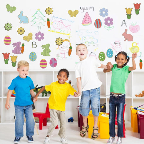 Eaasty 60 Pcs Easter Bulletin Board Decorations, Religious Spring Cutouts for Classroom Spring Decor