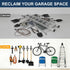 BRCRXW 4 Pack Garage Hooks Heavy Duty, Large Square Steel Garage Storage Hooks with Anti-Slip Coating, Multi-Purpose