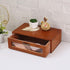 Wood Desk Organizer with File Organizer, Vintage Metal Drawer Pulls, Office Home Toiletries Supplies Vanity