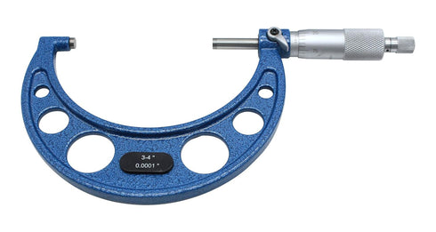 Outside Micrometer 3-4" Measuring Range, Professional Premium Precision Tool 0.0001" Graduation