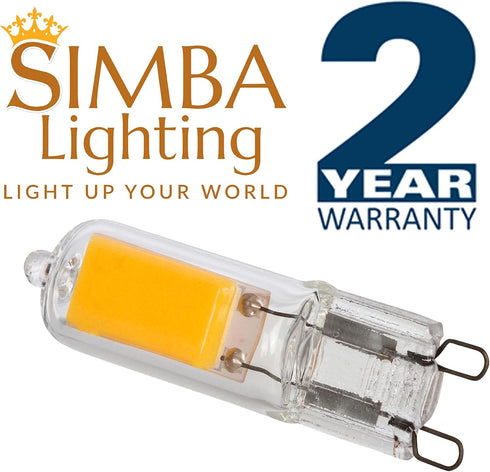 G9 Bulb (10 Pack) 2W T4 20W 25W 120V Non-Dimmable, 2700K Simba Lighting LED COB Light to Halogen Replacement