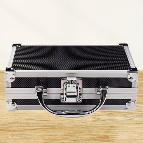 Case,7.09x4.33x2.28'',Briefcase Aluminum Alloy Carrying Case Tool Box Small Hard Portable for Toys Tools Traval