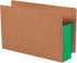 Smead End Tab Pocket, Extra Wide Legal Size, Redrope with Green Gusset, 10 per Box, 3-1/2" Expansion