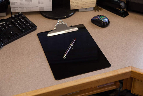 Black Plastic Clipboards Set of 6, 12.5x9 Inch with 100 Sheets Holding Capacity, Office, Classroom Supplies