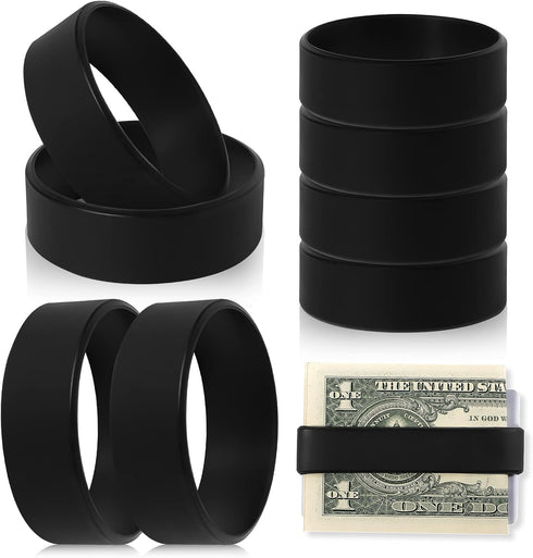 Set of 8 Elastic Money Bands - Silicone Wallet Bands, Cash Card