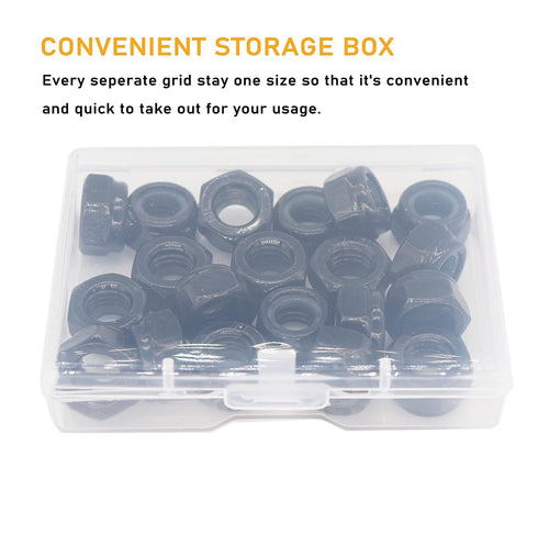 binifiMux 50Pcs Black M4 X 0.7MM Nylon Lock Nuts | Inserted Hex Self Clinching Lock Nuts