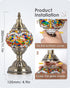Yarra-Decor Turkish Moroccan Lamp, Handmade Tiffany Mosaic Glass Bedside Lamp with Rechargeable Battery, LED Bulb