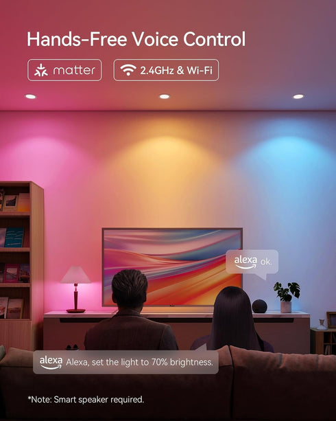 Bulbs, Bulb, A19 60W,2.4Ghz Home,16 800 Lumen,1 Pack Matter Smart Light Color Changing Light hub Required, WiFi