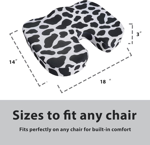 Nojuikm Tailbone Tailbone Cowprint Seat Cushion for Pain Relief Office Computer Memory Foam Chair Cushion for Pressure