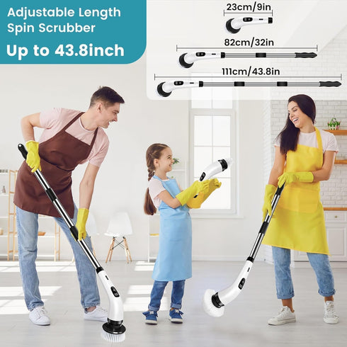 Avonley 7-in-1 25W 7 Electric Spin Scrubber, Powerful Cordless Cleaning Brush with Adjustable Handle & Replaceable