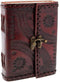 MONTEXOO Leather Bound Journal Sketch Book, 200 Pages Unlined Paper, 6 x 8 Inch, Brown Embossed, Handmade for Men Women