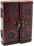 MONTEXOO Leather Bound Journal Sketch Book, 200 Pages Unlined Paper, 6 x 8 Inch, Brown Embossed, Handmade for Men Women