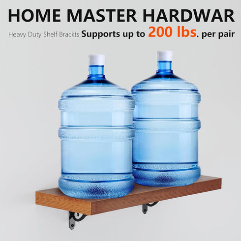 HOME MASTER HARDWARE 5x3-1/2 2 Decorative Shelf Brackets in Wall Mounted Floating Shelf Bracket L Heavy Duty Support
