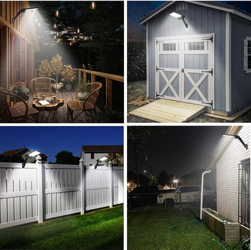Aqonsie Solar Lights Outdoor with Remote, 56LED 180 Adjustable Angle Security Night Light Outside Motion Sensor Remote Control & 3 Lighting Modes Solar Lights for Backyard Gutter Courtyard Deck Home by Aqonsie